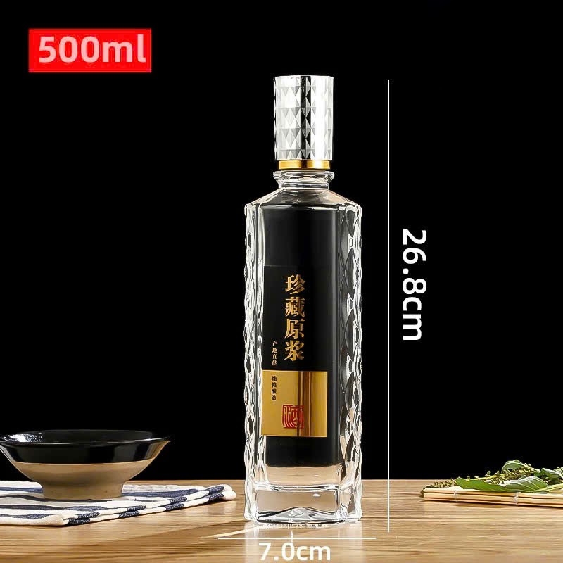 Chai thủy tinh sọc nắp caro