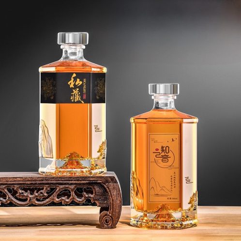 Chai thủy tinh lục giác 500ml
