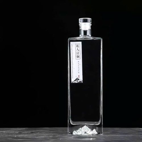 Chai thuỷ tinh dẹp đáy núi 1000ml