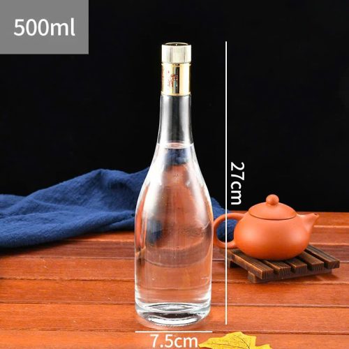 Chai thủy tinh bầu tròn 500ml nắp bi