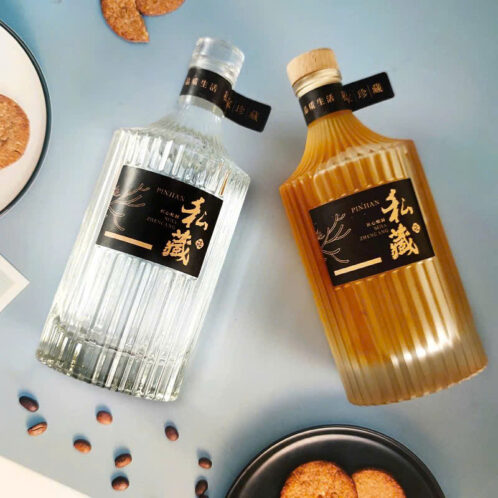 Chai thủy tinh tròn sọc vai xuôi dung tích 500ml