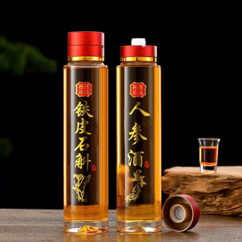 Bình thủy tinh đựng rượu nắp đỏ đáy núi, đáy ngôi sao