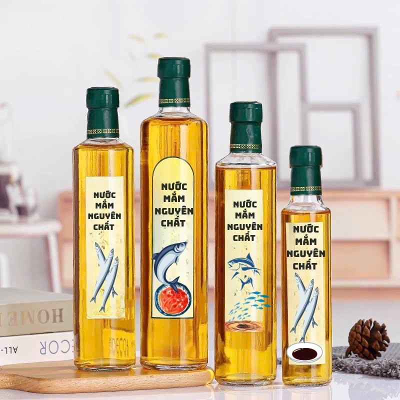 chai thủy tinh đựng nước mắm