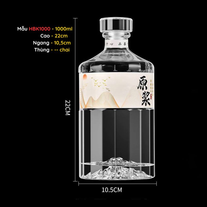 chai-thuy-tinh-dung-ruou-vo-chai-hibiki-chai-thuy-tinh-1-lit-thuy-tinh-big-man-glass (3) Vỏ chai Hibiki đựng rượu dung tích 1000ml